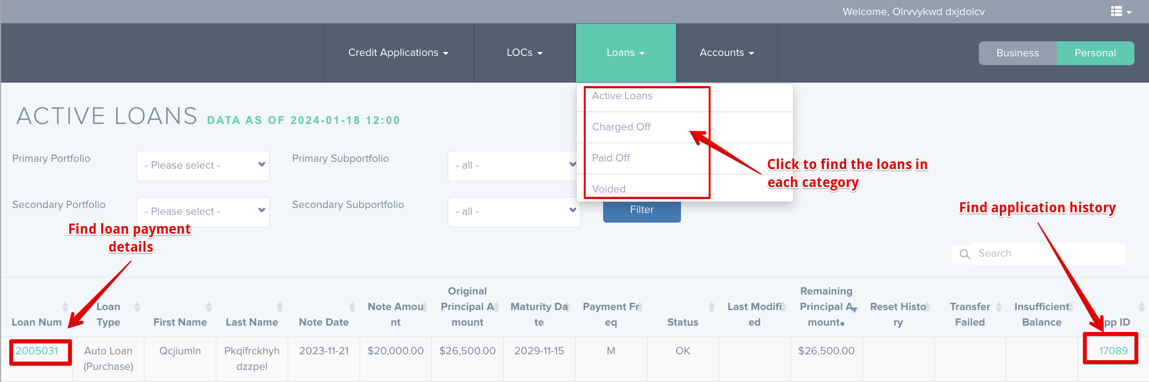 Loan Drop Down ACTIVE LOANS.png